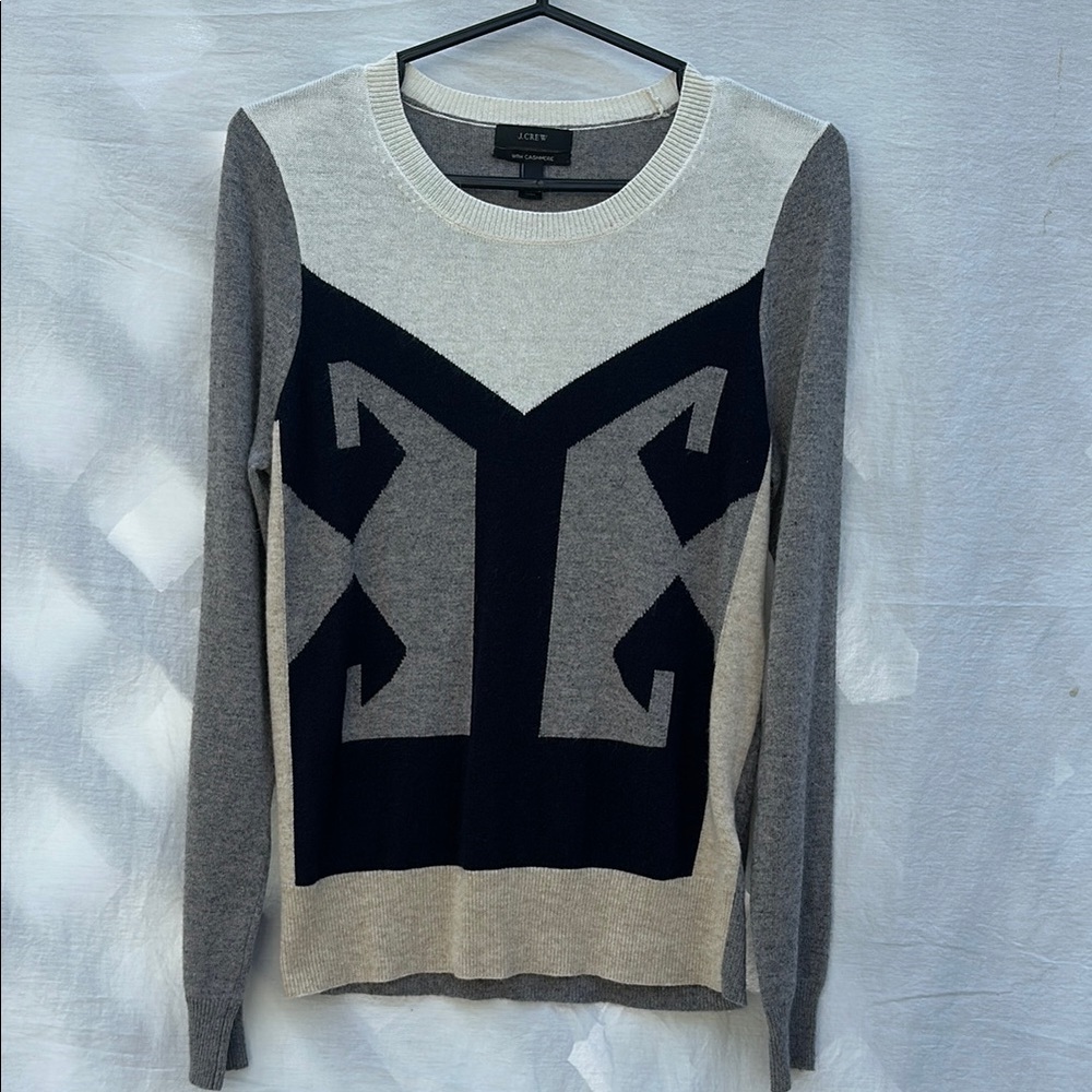 J. Crew merino/cashmere Patterned Sweater